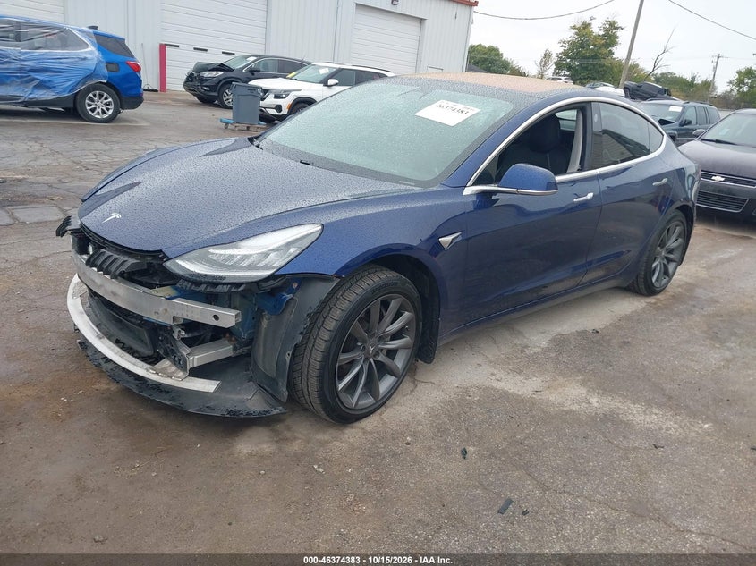 2018 Tesla Model 3 Long Range/Mid Range, Удар спереду, IAAI, VIN 5YJ3E1EA9JF017047 — фото 2