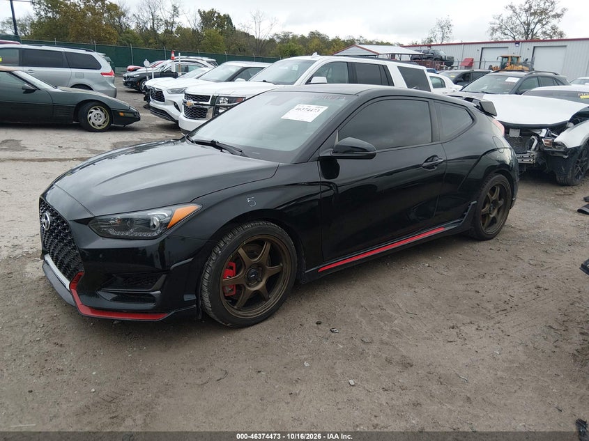 2022 Hyundai Veloster N, Rear, IAAI, VIN KMHT36AH2NU013338 — photo 2