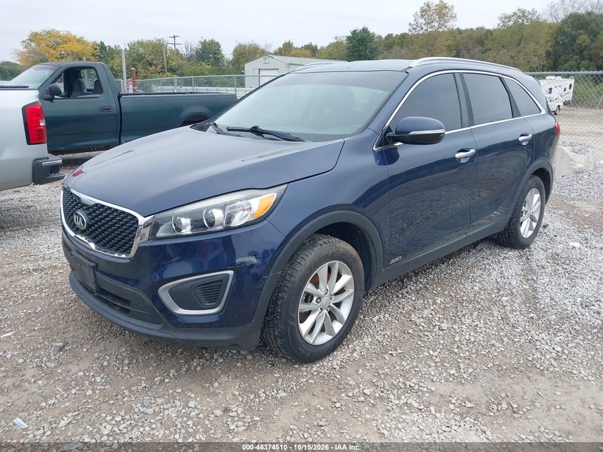 Vin: 5xypgda3xgg105224, lot: 46874843, kia sorento 2.4l lx 20162