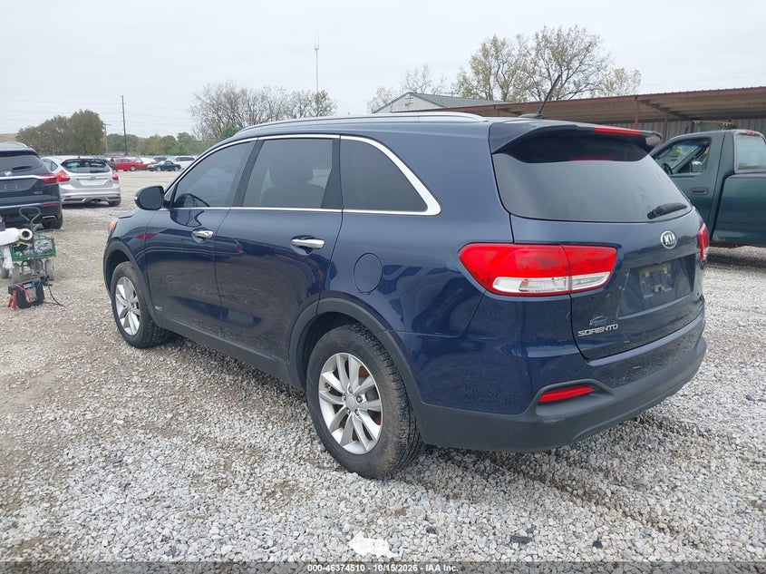 Vin: 5xypgda3xgg105224, lot: 46874843, kia sorento 2.4l lx 20163