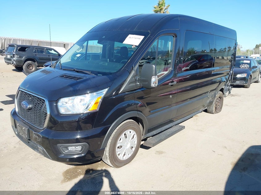 2021 Ford Transit-350 Passenger Van Xlt, Left Rear, IAAI, VIN 1FBAX2C87MKA52298 — photo 2