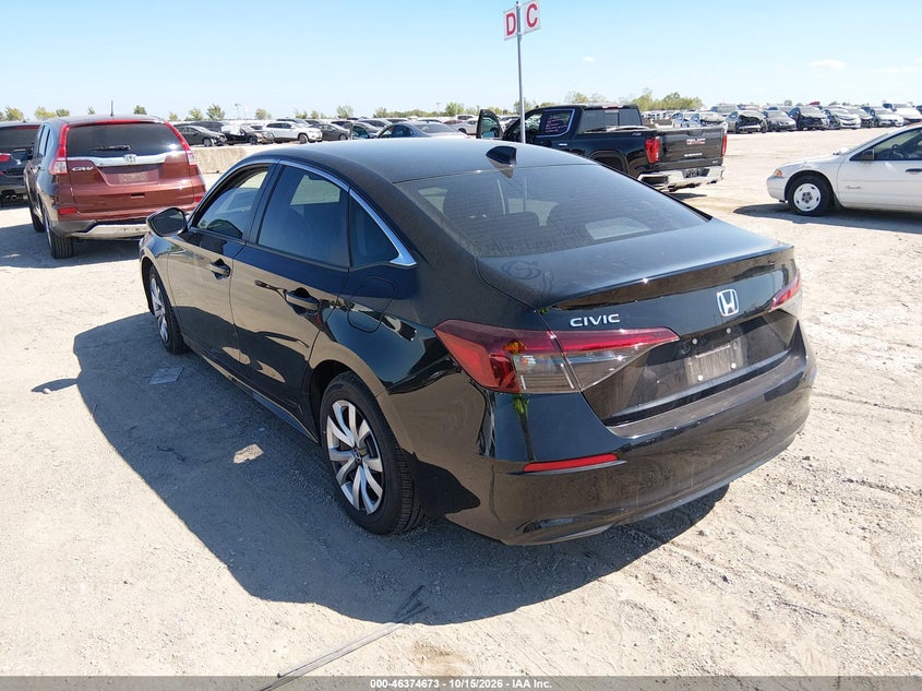 Vin: 2hgfe2f26sh548438, lot: 46875006, honda civic lx 20253