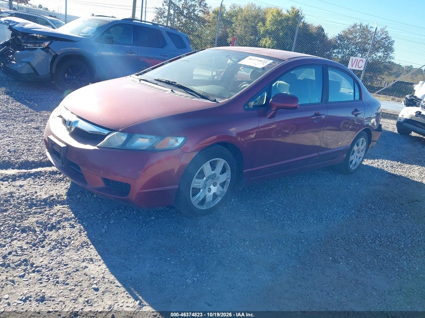 2009 Honda Civic Lx, Левый зад, IAAI, VIN 1HGFA165X9L015747 — фото 2