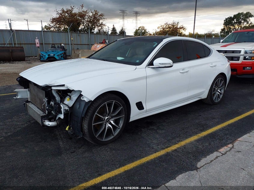 2022 Genesis G70 2.0T Awd, Front End, IAAI, VIN KMTG34TAXNU098425 — photo 2