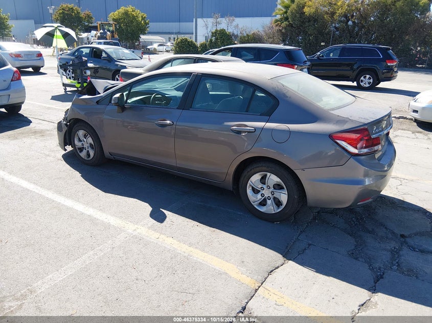 Vin: 19xfb2f54de291277, lot: 46875667, honda civic lx 20133