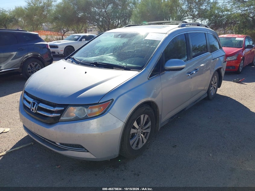 2014 Honda Odyssey Ex-L, Rear, IAAI, VIN 5FNRL5H63EB135115 — photo 2