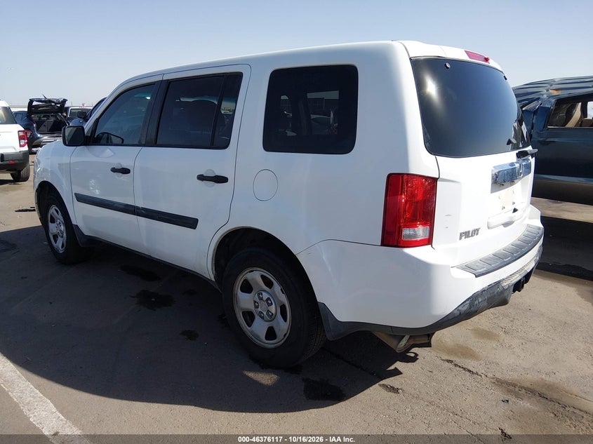 Vin: 5fnyf3h2xcb005270, lot: 46876450, honda pilot lx 20123