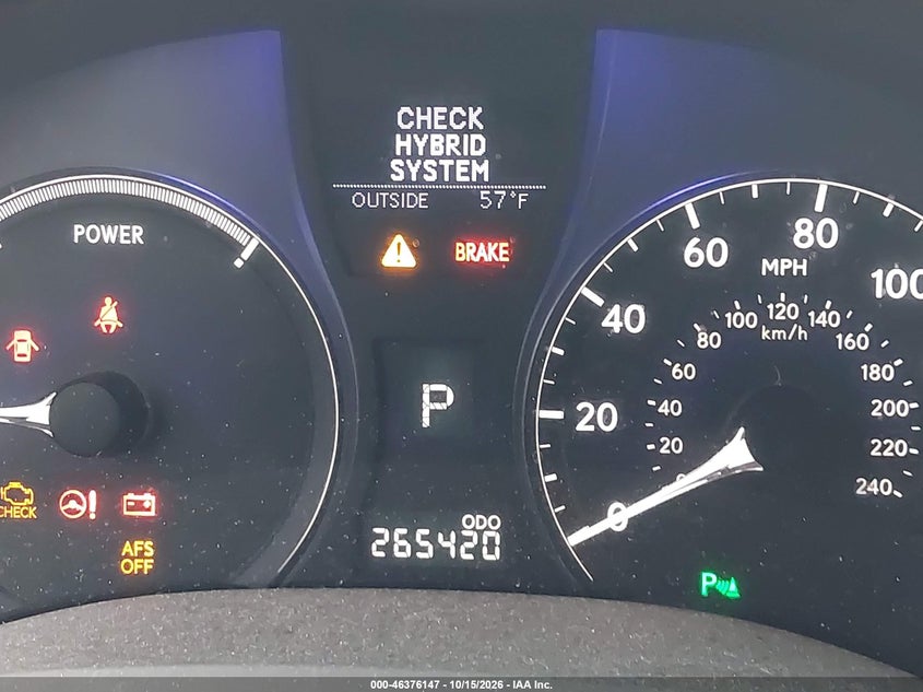 LEXUS RX 450H 2010 VIN JTJBC1BAXA2014938