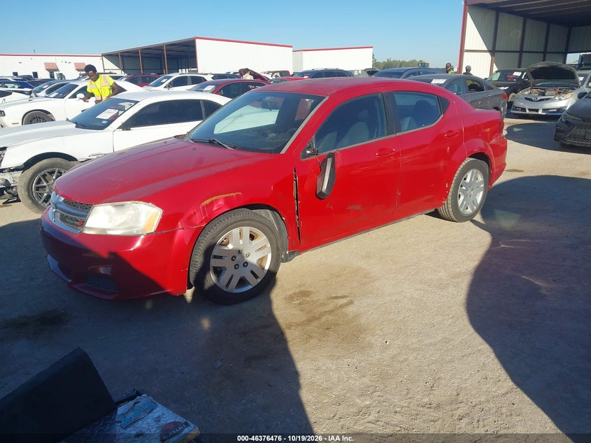 Vin: 1c3cdzab0cn188357, lot: 46876809, dodge avenger se 20122
