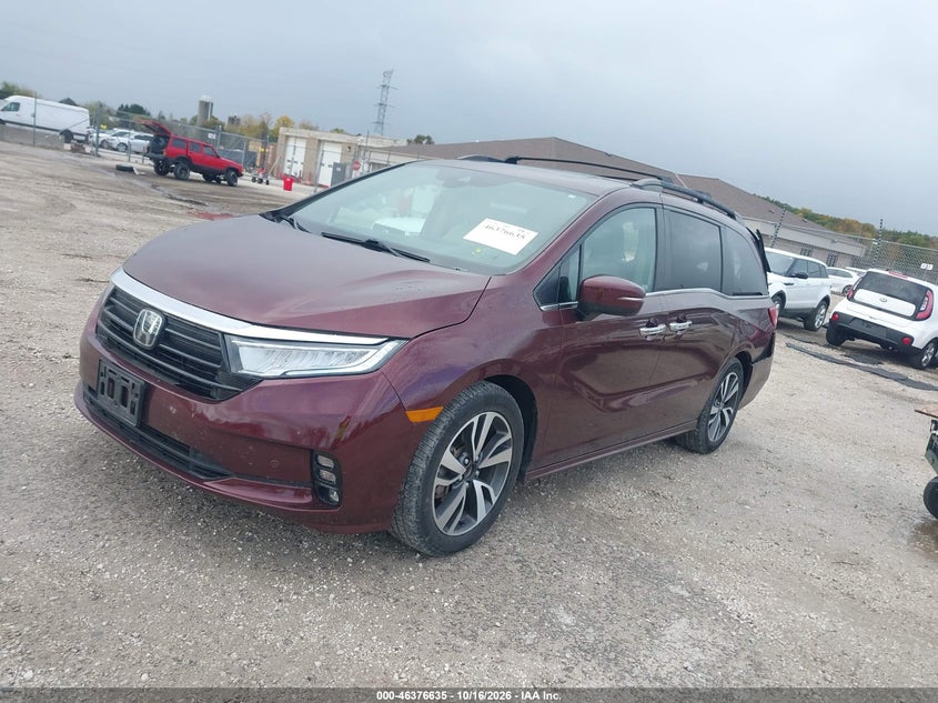 2021 Honda Odyssey Touring, Удар сзади, IAAI, VIN 5FNRL6H89MB014658 — фото 2