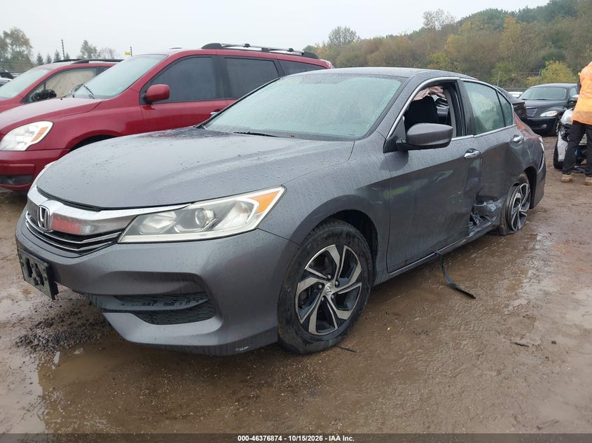 2016 Honda Accord Lx, По колу, IAAI, VIN 1HGCR2F39GA076466 — фото 2