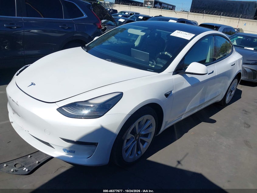 Vin: 5yj3e1ea2mf937249, lot: 46878010, tesla model 3 standard range plus rear-wheel drive 20212