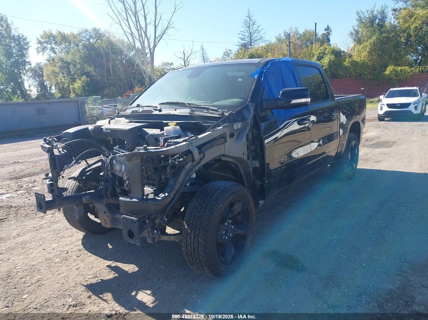 2019 Ram 1500 Big Horn/Lone Star 4X4 5'7 Box, Угон, IAAI, VIN 1C6RRFFG1KN886850 — фото 2