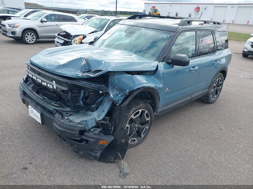 Vin: 3fmcr9c69prd97642, lot: 46879736, ford bronco sport outer banks 20232