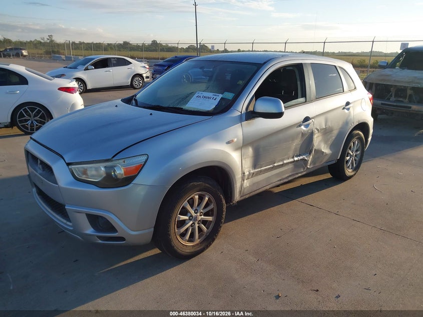 2012 Mitsubishi Outlander Sport Es, Левый бок, IAAI, VIN JA4AP3AU5CZ002257 — фото 2