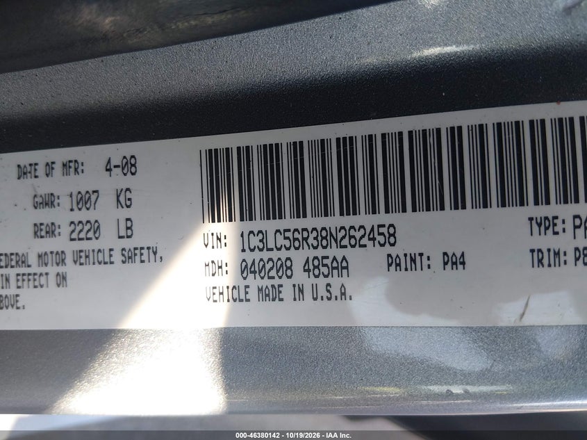 2008 CHRYSLER SEBRING TOURING · Фото 9