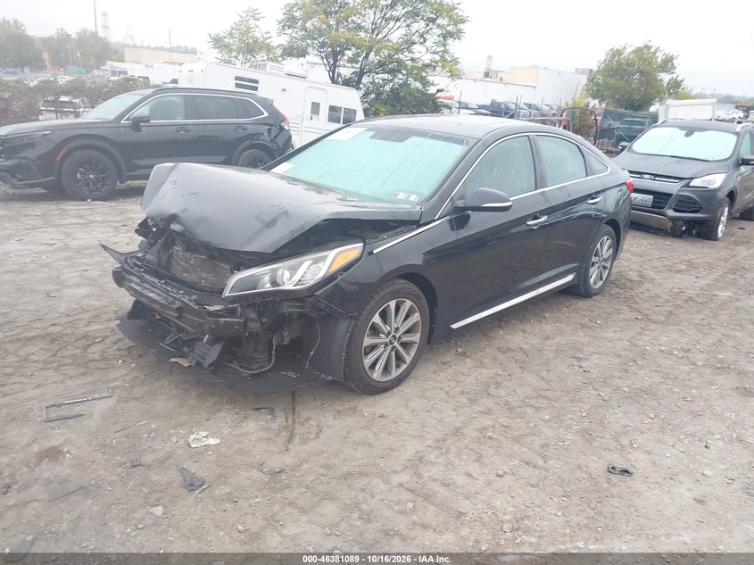 2016 Hyundai Sonata Limited, Front End, IAAI, VIN 5NPE34AF6GH322405 — photo 2
