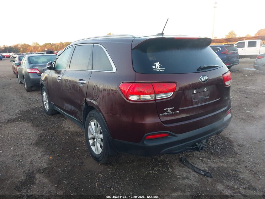 Vin: 5xypgda53hg336131, lot: 46881480, kia sorento 3.3l lx 20173