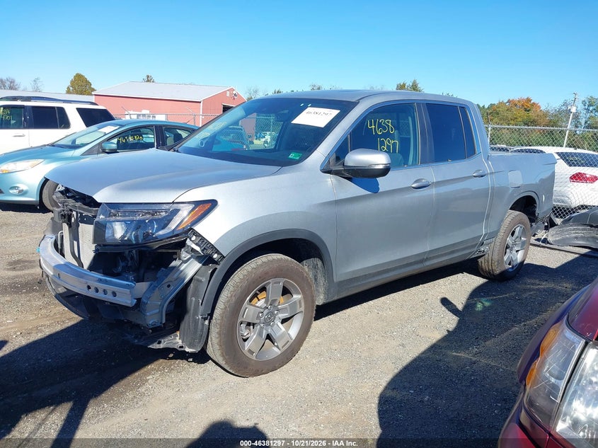 2025 Honda Ridgeline Rtl, Удар сзади, IAAI, VIN 5FPYK3F58SB002382 — фото 2