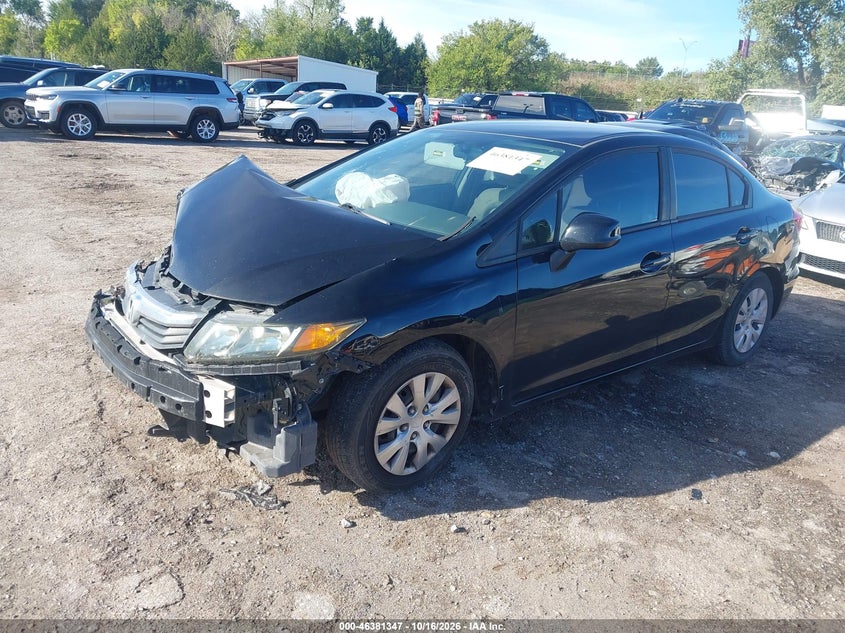 2012 Honda Civic Lx, Повреждение двигателя, IAAI, VIN 2HGFB2F54CH576422 — фото 2