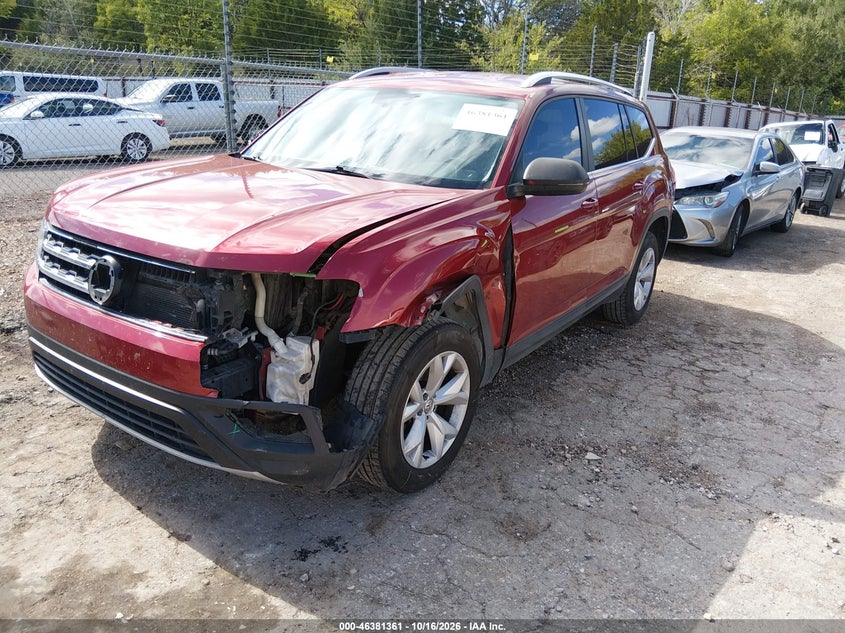 Vin: 1v2kr2ca5jc532325, lot: 46881708, volkswagen atlas 3.6l v6 se 20182
