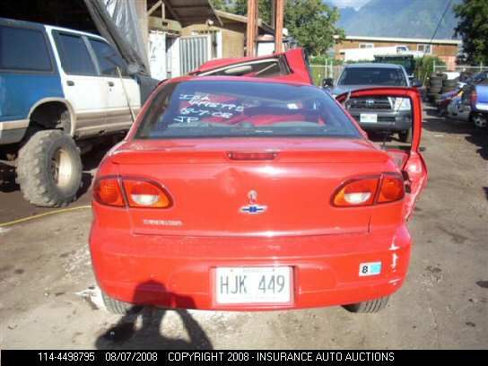 2001 Chevrolet Cavalier VIN: 1G1JC124X17378698 Lot: 4498795