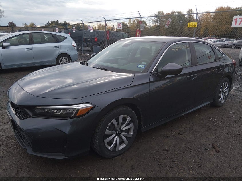 Vin: 2hgfe2f24sh603744, lot: 46882213, honda civic lx 20252