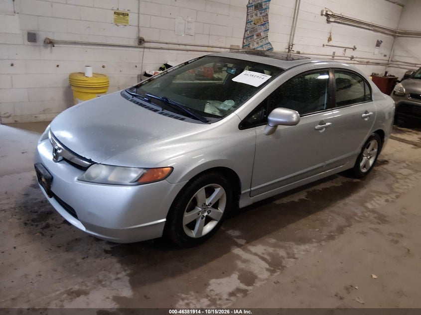 2008 Honda Civic Ex, Обычный износ, IAAI, VIN 1HGFA168X8L085158 — фото 2