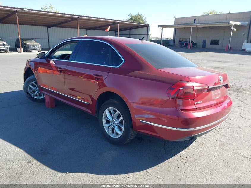 Vin: 1vwat7a3xhc019952, lot: 46883129, volkswagen passat 1.8t s 20173