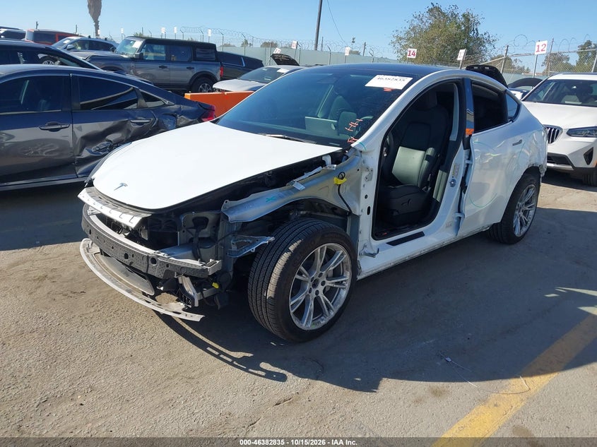 2023 Tesla Model Y Performance Dual Motor All-Wheel Drive, Left Side, IAAI, VIN 7SAYGDEF8PA049672 — photo 2