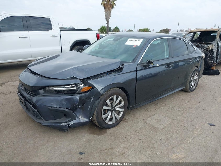 Vin: 2hgfe2f24rh551235, lot: 46883353, honda civic lx 20242