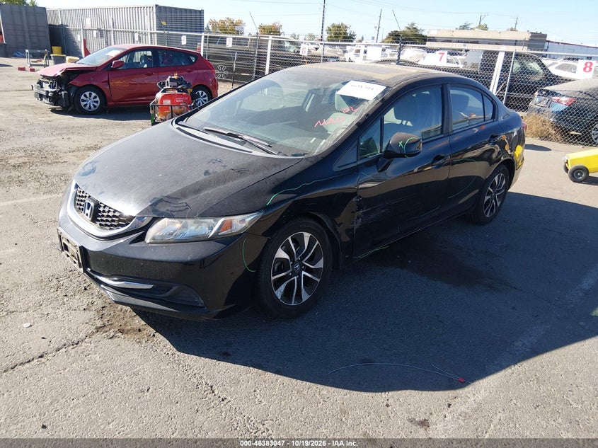 2013 Honda Civic Ex, Left Side, IAAI, VIN 19XFB2F84DE228853 — photo 2