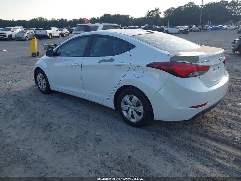 Vin: 5npdh4ae6gh690653, lot: 46883546, hyundai elantra se 20163