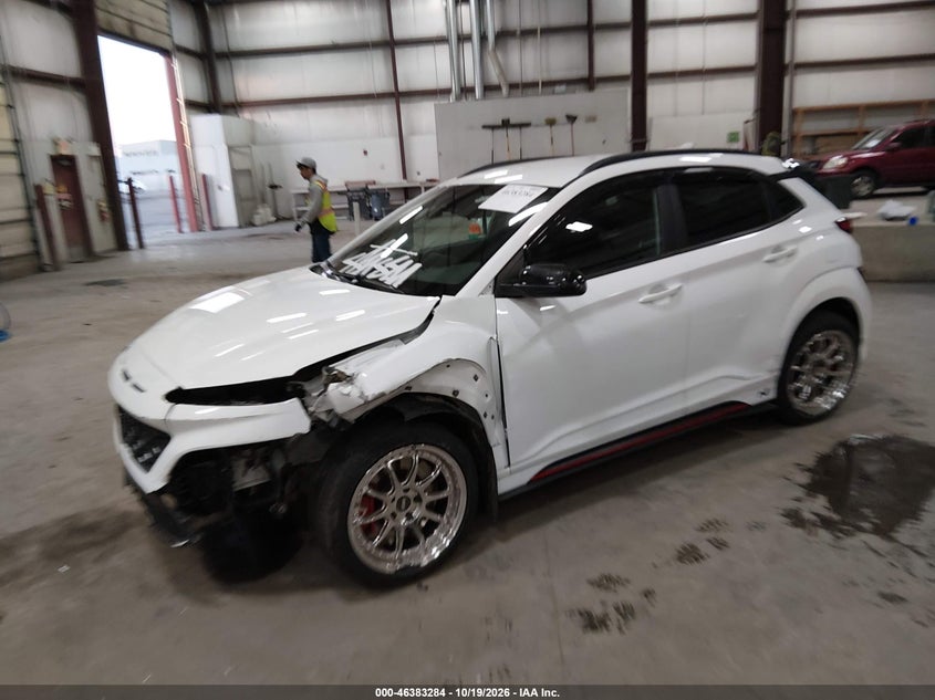 Vin: km8kh3ac4nu001790, lot: 46883631, hyundai kona n 20222