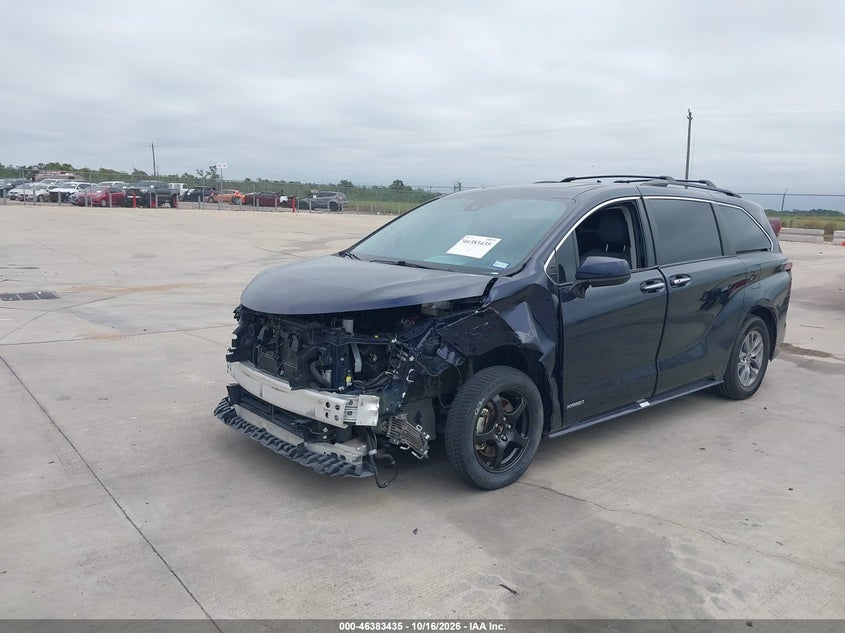 Vin: 5tdyrkecxms032934, lot: 46883782, toyota sienna xle 20212