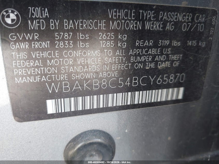 2011 BMW 750LI · Фото 9