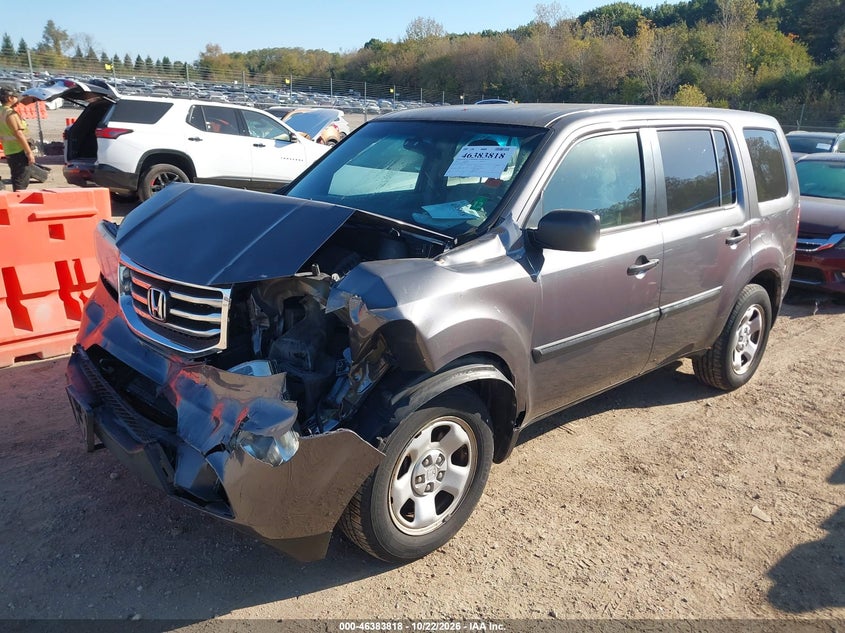 Vin: 5fnyf4h28fb026712, lot: 46884165, honda pilot lx 20152