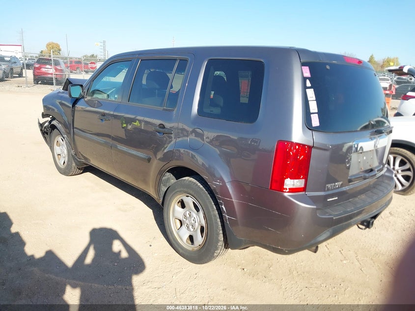Vin: 5fnyf4h28fb026712, lot: 46884165, honda pilot lx 20153