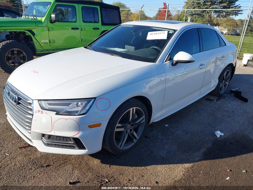 Vin: wauenaf49ja017041, lot: 46884318, audi a4 2.0t premium/2.0t tech premium 20182
