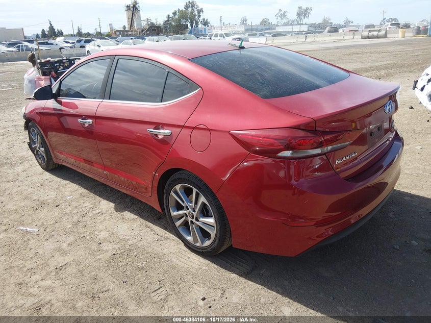 Vin: kmhd84lf1hu263230, lot: 46884453, hyundai elantra limited 20173