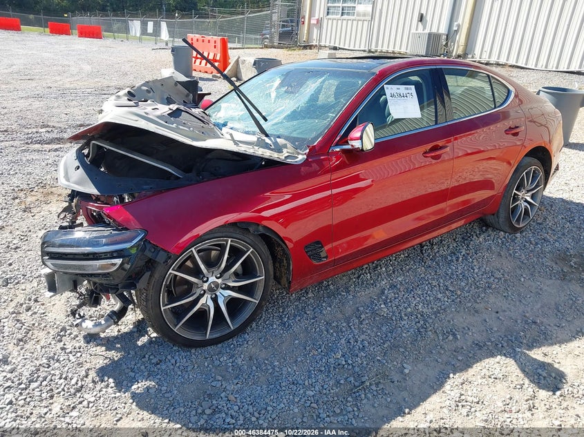 Vin: kmtg34ta7nu102737, lot: 46884822, genesis g70 2.0t rwd 20222