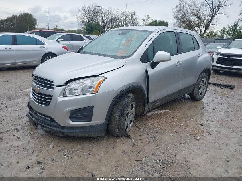 Vin: kl7cjksbxgb608866, lot: 46884992, chevrolet trax 1ls 20162