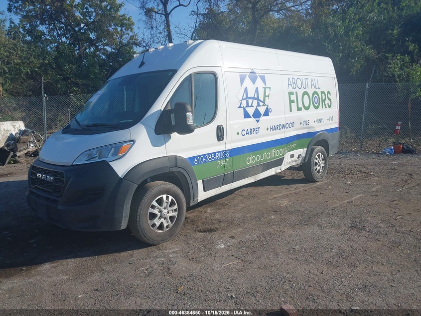 Vin: 3c6lrvdg0pe570211, lot: 46884997, ram promaster 2500 high roof 159 wb 20232