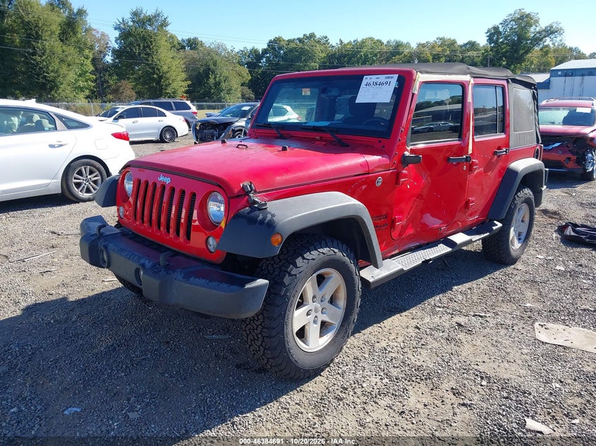 Vin: 1c4bjwdg2hl636123, lot: 46885038, jeep wrangler unlimited sport 4x4 20172