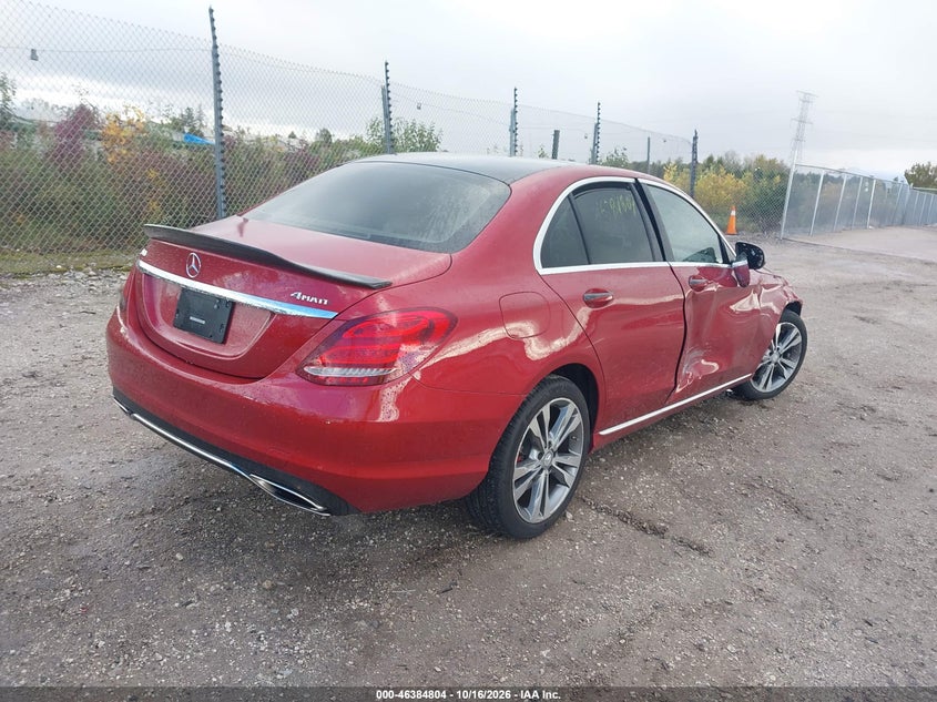 Vin: 55swf4kb3gu150323, lot: 46885151, mercedes-benz c 300 4matic 20164
