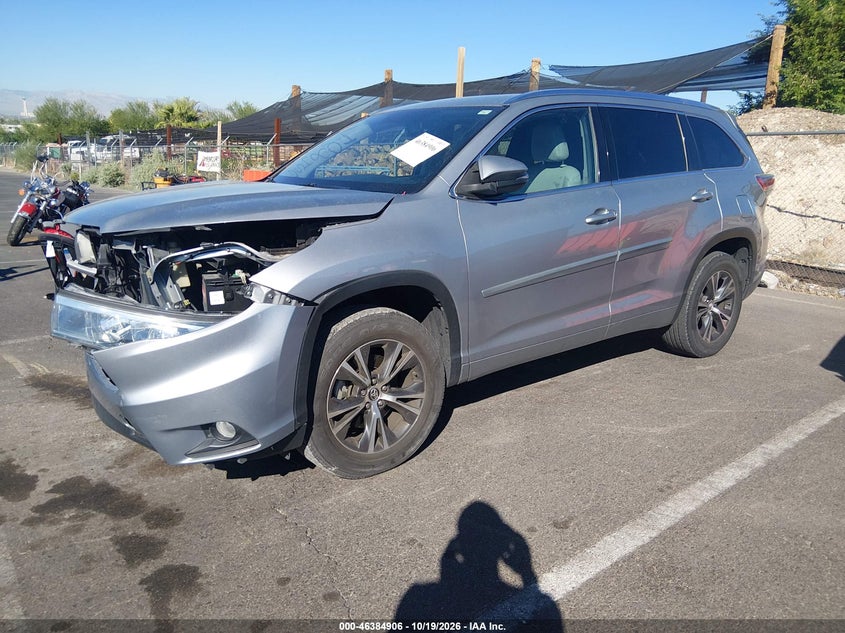 Vin: 5tdkkrfhxgs504468, lot: 46885253, toyota highlander xle v6 20162