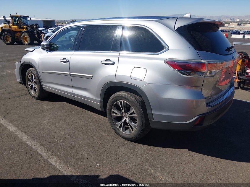 Vin: 5tdkkrfhxgs504468, lot: 46885253, toyota highlander xle v6 20163