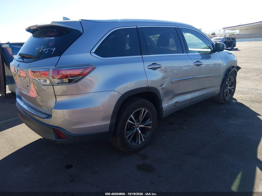 Vin: 5tdkkrfhxgs504468, lot: 46885253, toyota highlander xle v6 20164