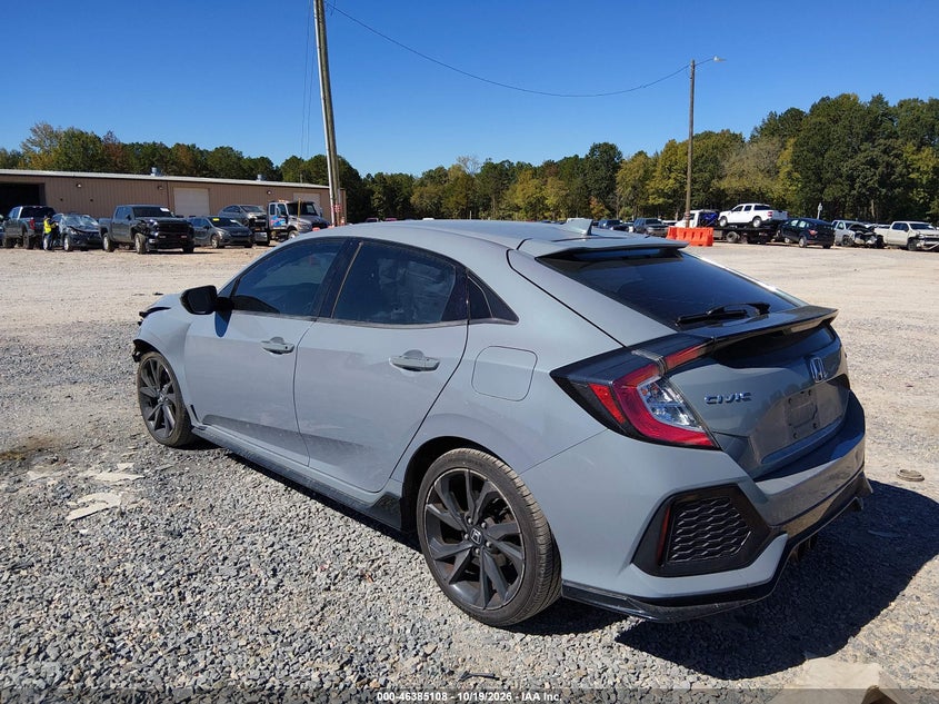 Vin: shhfk7g45ku220291, lot: 46885455, honda civic sport 20193