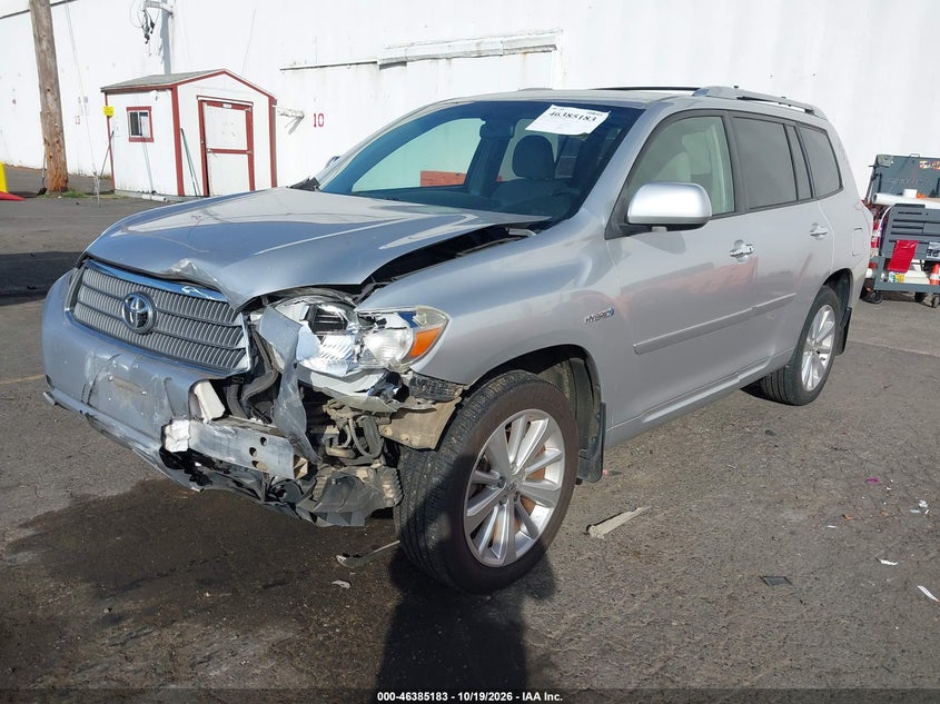 2010 Toyota Highlander Hybrid Base V6, Front End, IAAI, VIN JTEBW3EH6A2044027 — photo 2